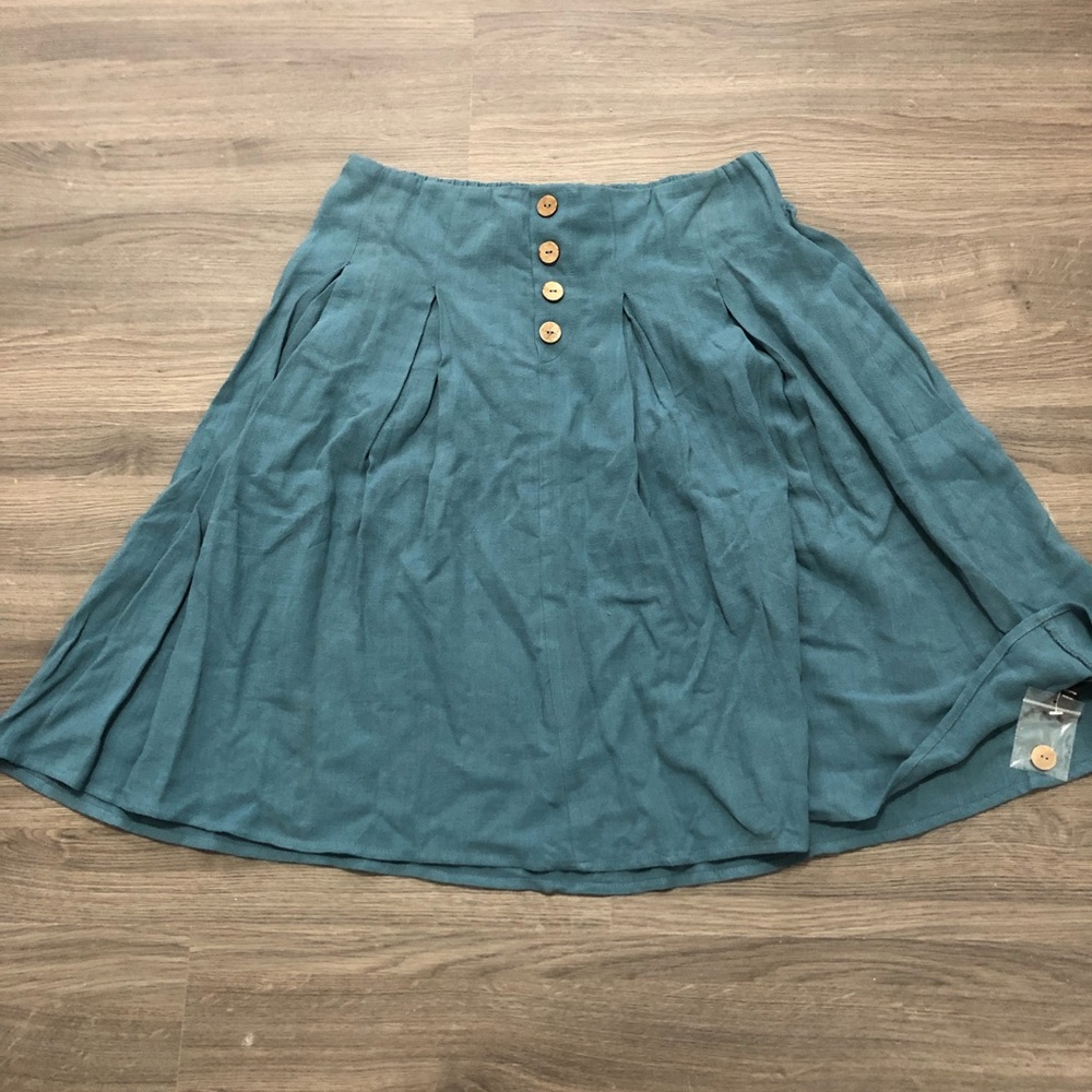 Mod Cloth Medium midi length blue skirt NWOT